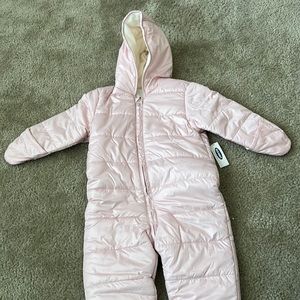Old navy pink girls snowsuit, size 18-24m